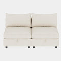 GDFStudio 2 Pieces Armless Loveseat Sofa with Storage, Convertible Small Couches for Small Spaces with Back Cushions, Modular Fabric Deep Seat Home Sofa for Living Room Office Apartment, Beige