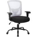 Big and Tall Office Chair 400lbs Desk Chair Mesh Computer Chair with Lumbar Support Wide Seat Adjust Arms Rolling Swivel High Back Task Executive Ergonomic Chair,White