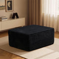 Sofa Couch Ottoman for Living Room Bedroom, Black (Plush Corduroy)