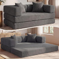 Sunny Heart 63" Convertible Futon Sofa Bed Boneless Couch for Living Room